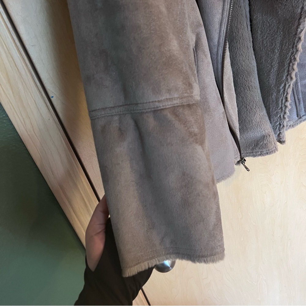 Prana Faux Suede/Fur Rancher Jacket - Grey/Taupe - Picture 3 of 10